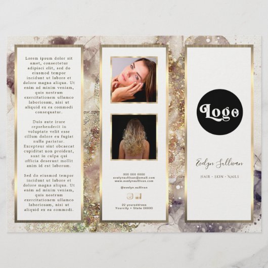 Elegante Glitter Waterverf en Folie Brochure (Voorkant)