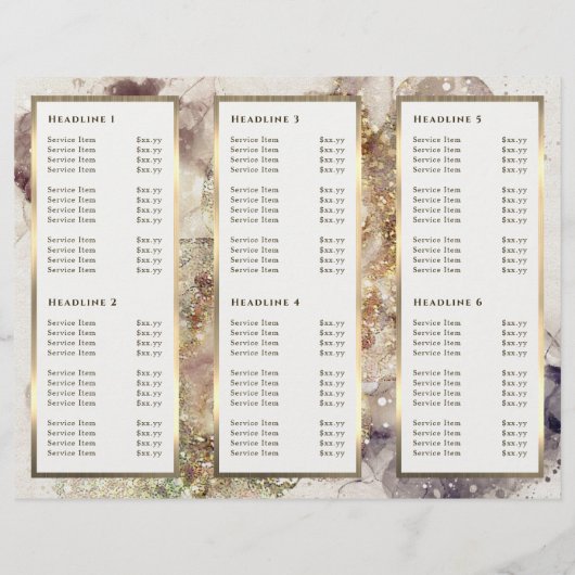 Elegante Glitter Waterverf en Folie Brochure (Achterkant)