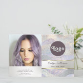 Elegante glitter waterverf golven bifold brochure (Staand voorkant)