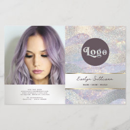 Elegante glitter waterverf golven bifold brochure