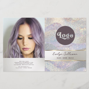 Elegante glitter waterverf golven bifold brochure