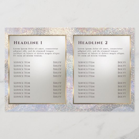 Elegante glitter waterverf golven bifold brochure (Achterkant)