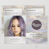 Elegante glitter waterverf golven bifold brochure (Voorkant / Achterkant)