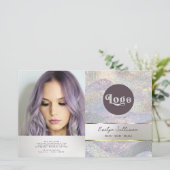 Elegante glitter waterverf golven bifold brochure (Staand voorkant)