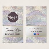 Elegante glitter waterverf golven bijsluiter visitekaartje (Voorkant /achterkant)