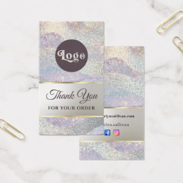 Elegante glitter waterverf golven bijsluiter visitekaartje