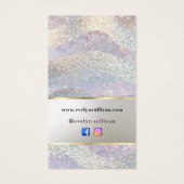 Elegante glitter waterverf golven bijsluiter visitekaartje (Achterkant)