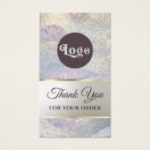 Elegante glitter waterverf golven bijsluiter visitekaartje (Voorkant)