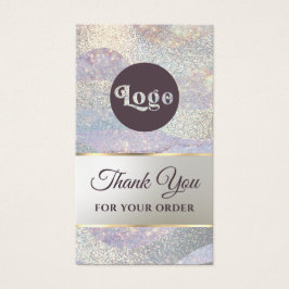 Elegante glitter waterverf golven bijsluiter visitekaartje