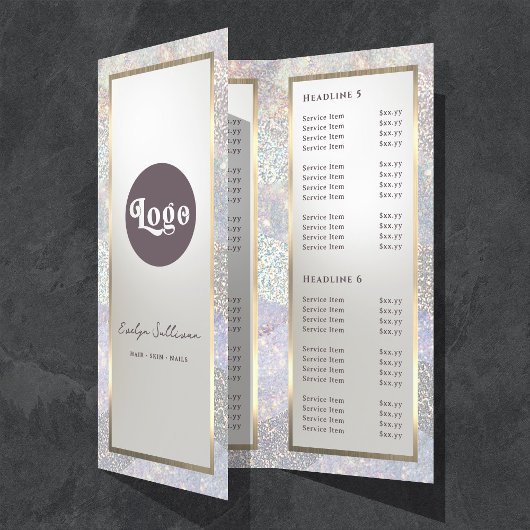 Elegante glitter waterverf golven brochure