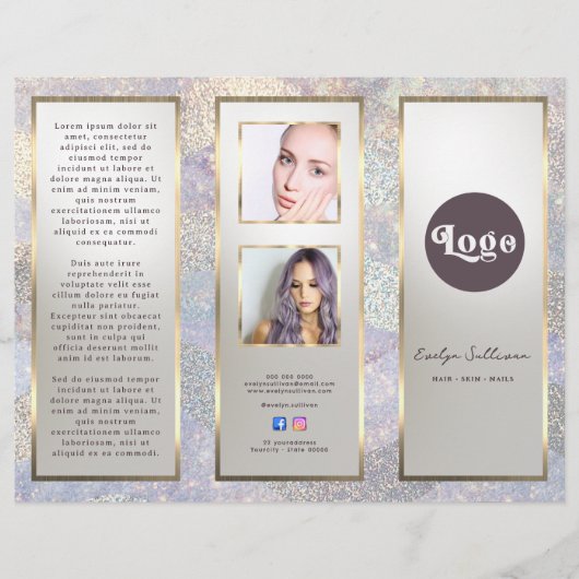 Elegante glitter waterverf golven brochure (Voorkant)