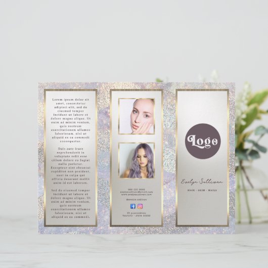 Elegante glitter waterverf golven brochure (Staand voorkant)