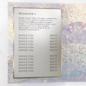 Elegante glitter waterverf golven drievoudige fold drieluik kaart (Binnenzijde eerst)