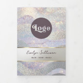 Elegante glitter waterverf golven drievoudige fold drieluik kaart (Cover)