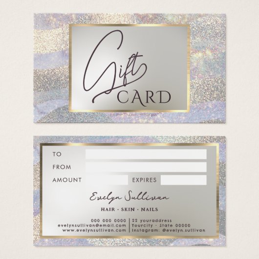 Elegante glitter waterverf golven Gift Kaart (Voorkant /achterkant)