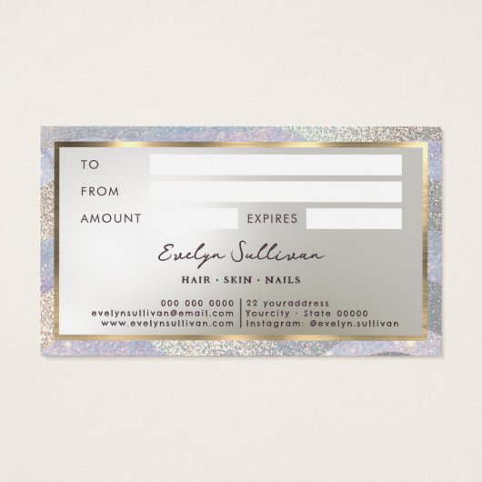 Elegante glitter waterverf golven Gift Kaart (Achterkant)