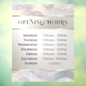 Elegante glitter waterverf golven openingstijden raamsticker (Vel 3)