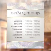 Elegante glitter waterverf golven openingstijden raamsticker (Vel 2)