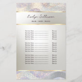 Elegante glitter waterverf golven prijslijst flyer (Voorkant)