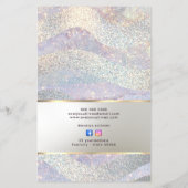 Elegante glitter waterverf golven prijslijst flyer (Achterkant)