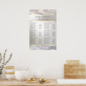 Elegante glitter waterverf golven prijslijst poste poster (Keuken)