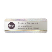 Elegante glitter waterverf golven retour adres etiket (Voorkant)