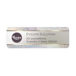 Elegante glitter waterverf golven retour adres etiket