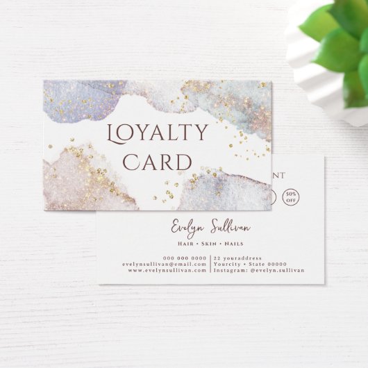 Elegante glitter waterverf vormt loyaliteitskaart visitekaartje (Bureau)