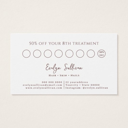 Elegante glitter waterverf vormt loyaliteitskaart visitekaartje (Achterkant)