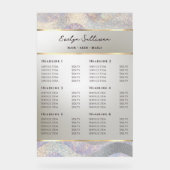 Elegante Glitter Waterverf Waves prijslijst Acryl Bord (Voorkant)