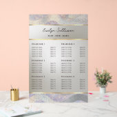 Elegante Glitter Waterverf Waves prijslijst Acryl Bord (Huwelijk)