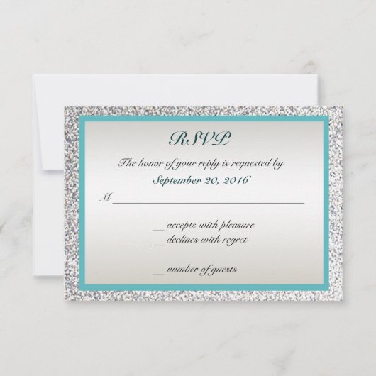 Elegante Glitter Wedding RSVP (Voorkant)