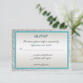 Elegante Glitter Wedding RSVP (Staand voorkant)