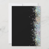 Elegante Glitter Zwart 70e Verjaardagsfeestje Kaart (Achterkant)