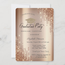 Elegante Glitterdruppels, Afstudeerhoed Afstuderen Kaart