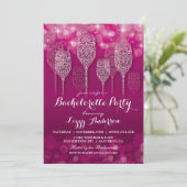Elegante Glitterende Lichten Bachelorette Uitnodig Kaart (Staand voorkant)
