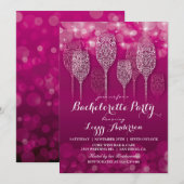 Elegante Glitterende Lichten Bachelorette Uitnodig Kaart (Voorkant / Achterkant)