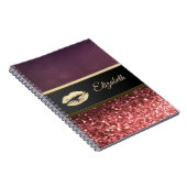 Elegante Glitterende Lippen Bokeh Notitieboek (Rechterzijde)