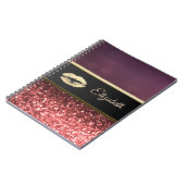 Elegante Glitterende Lippen Bokeh Notitieboek (Linkerzijde)