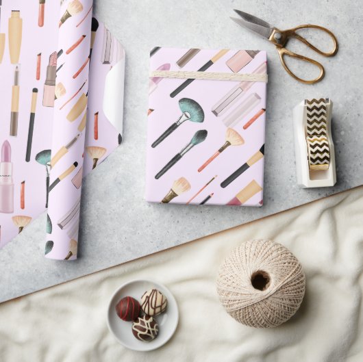 Elegante Glitterende Schoonheid Make-up Gereedscha Cadeaupapier (Crafts)