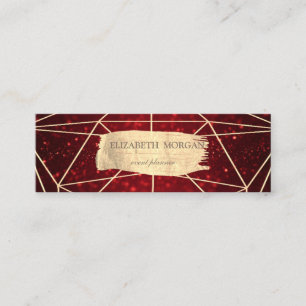 Elegante Glitterige Gouden Kwaststreek Geometrisch Mini Visitekaartje