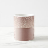 Elegante glitterij roos goudmetaal glam monogram koffiemok (Center)
