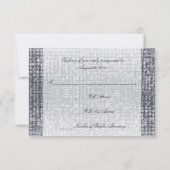 Elegante Glitterij Zwart/Zilveren Glamour RSVP (Achterkant)