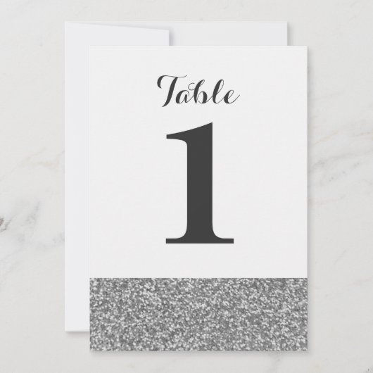 Elegante glitters bruiloft tafel nummerkartjes kaart (Voorkant)