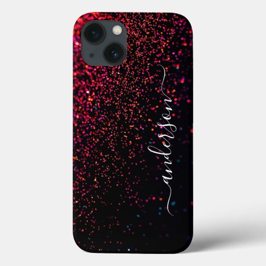 Elegante glitters monogram naam Case-Mate iPhone case (Achterkant)