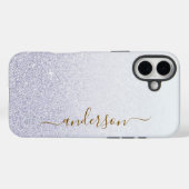 Elegante glitters monogram naam Case-Mate iPhone case (Achterkant (horizontaal))