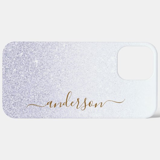 Elegante glitters monogram naam Case-Mate iPhone case (Achterkant (horizontaal))