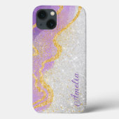 Elegante glitters monogram naam Case-Mate iPhone case (Achterkant)