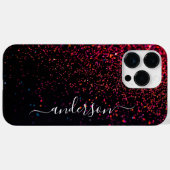 Elegante glitters monogram naam Case-Mate iPhone case (Achterkant (horizontaal))