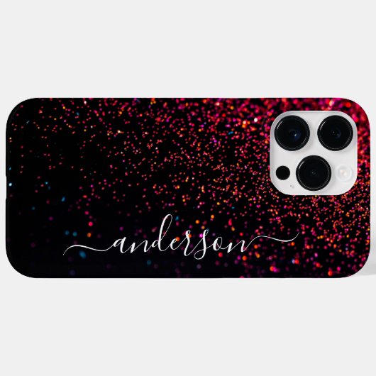 Elegante glitters monogram naam Case-Mate iPhone case (Achterkant (horizontaal))